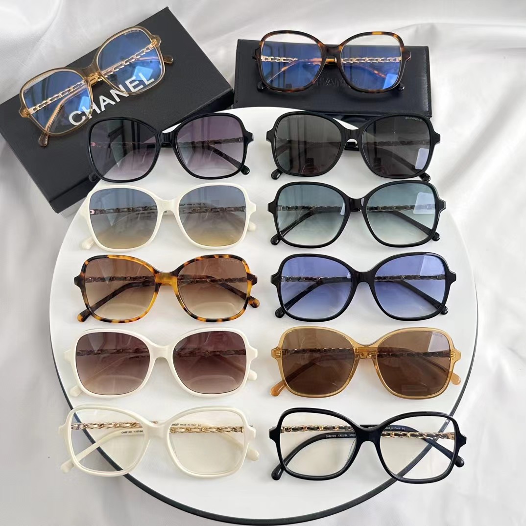 [TOP] CHANEL Chain Square Sunglasses - 12 Colors