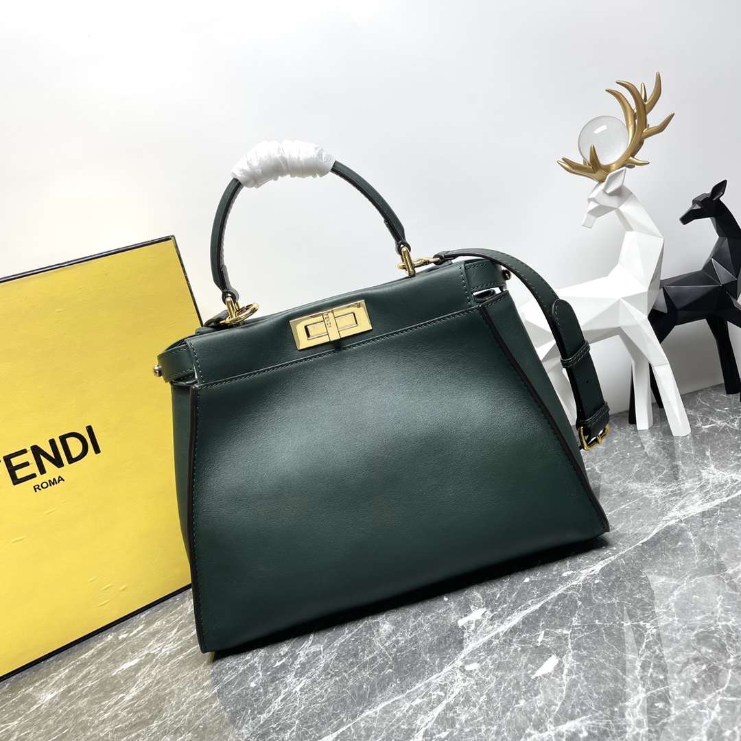 [TOP] FENDI Calfskin Peekaboo ISeeU Medium 33x26x12cm - SHW