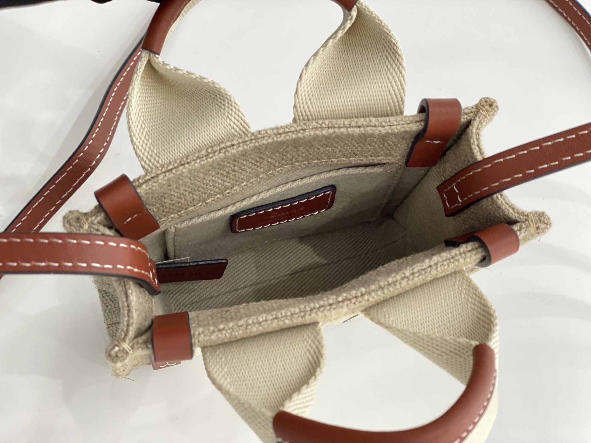 [TOP] Chloe Nano Mini Woody Tote Bag 14*12*4cm - Brown