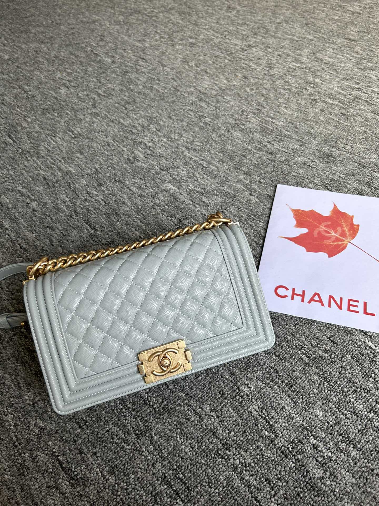 [TOP] CHANEL Le Boy Bags 25cm - Haze Blue&GHW