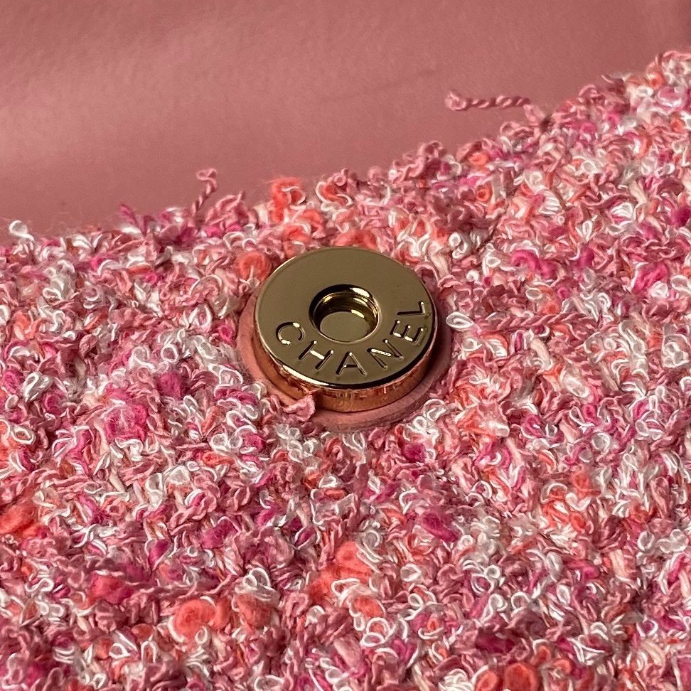 [TOP] CHANEL Backpack Woolen 18×13×9cm - Pink&GHW