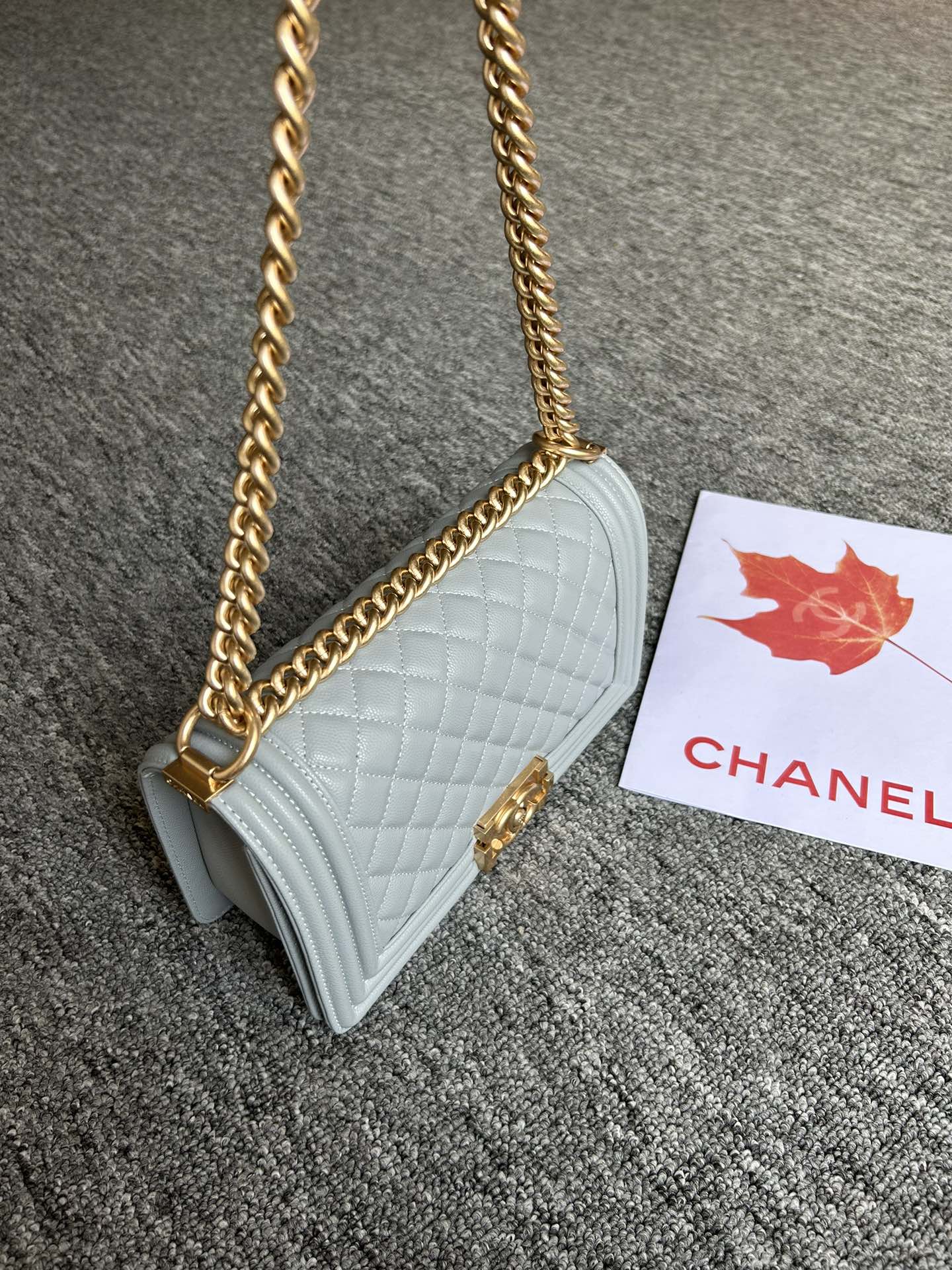 [TOP] CHANEL Le Boy Bags 25cm - Haze Blue&GHW