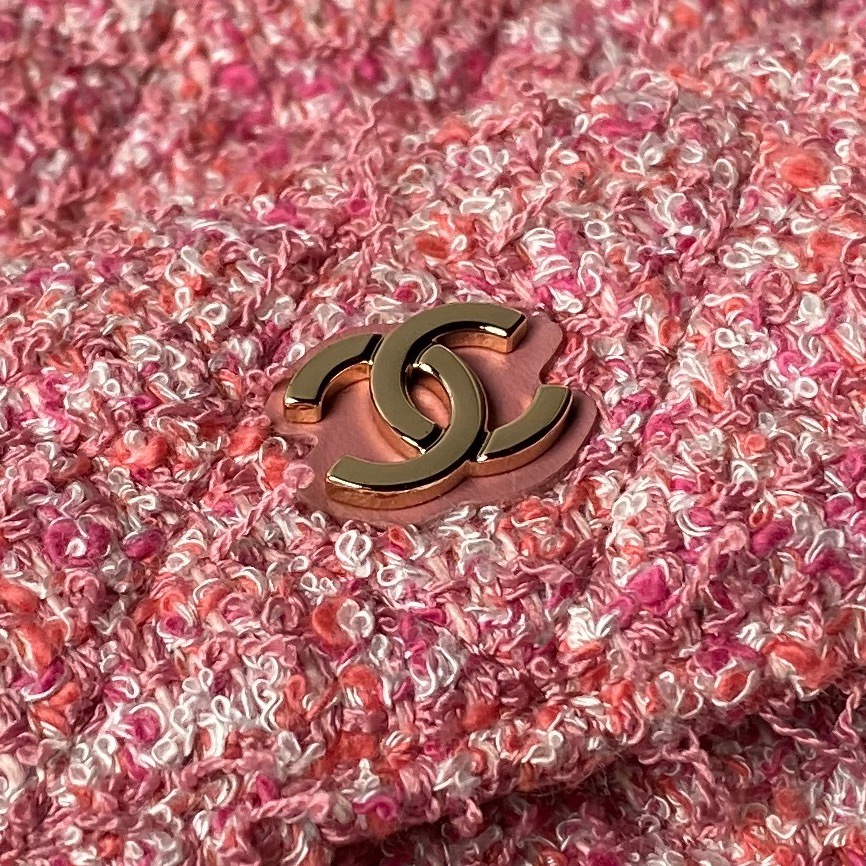[TOP] CHANEL Backpack Woolen 18×13×9cm - Pink&GHW