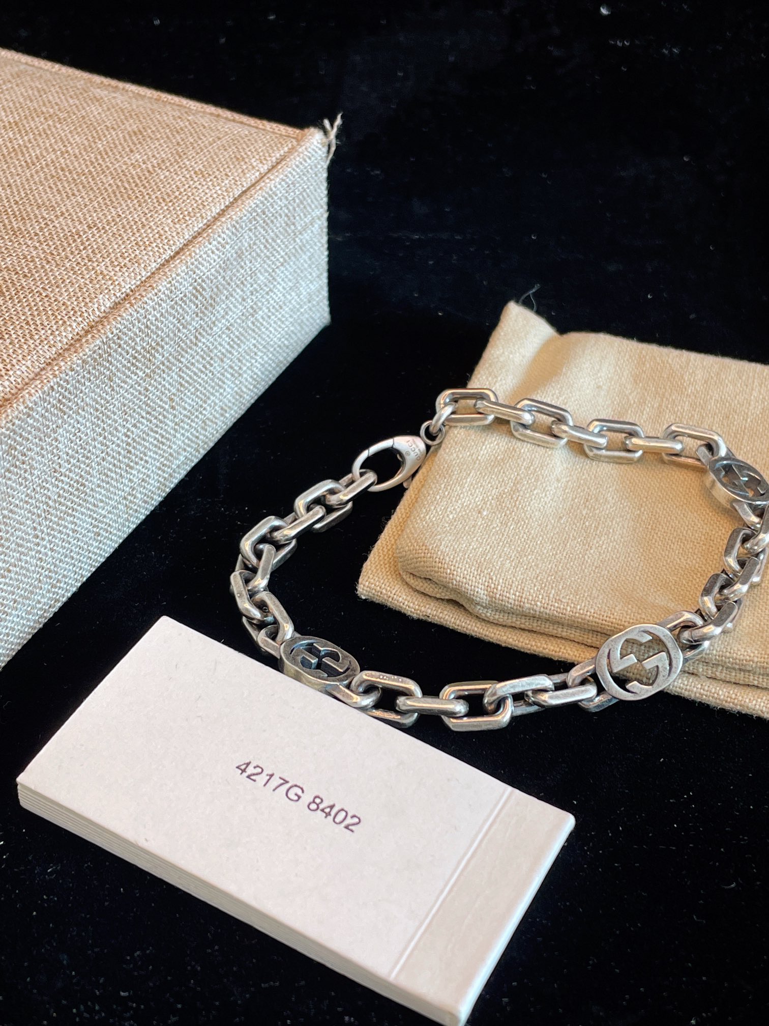 [TOP] GUCCI Men's/Women's Vintage Style Bracelet - Silver