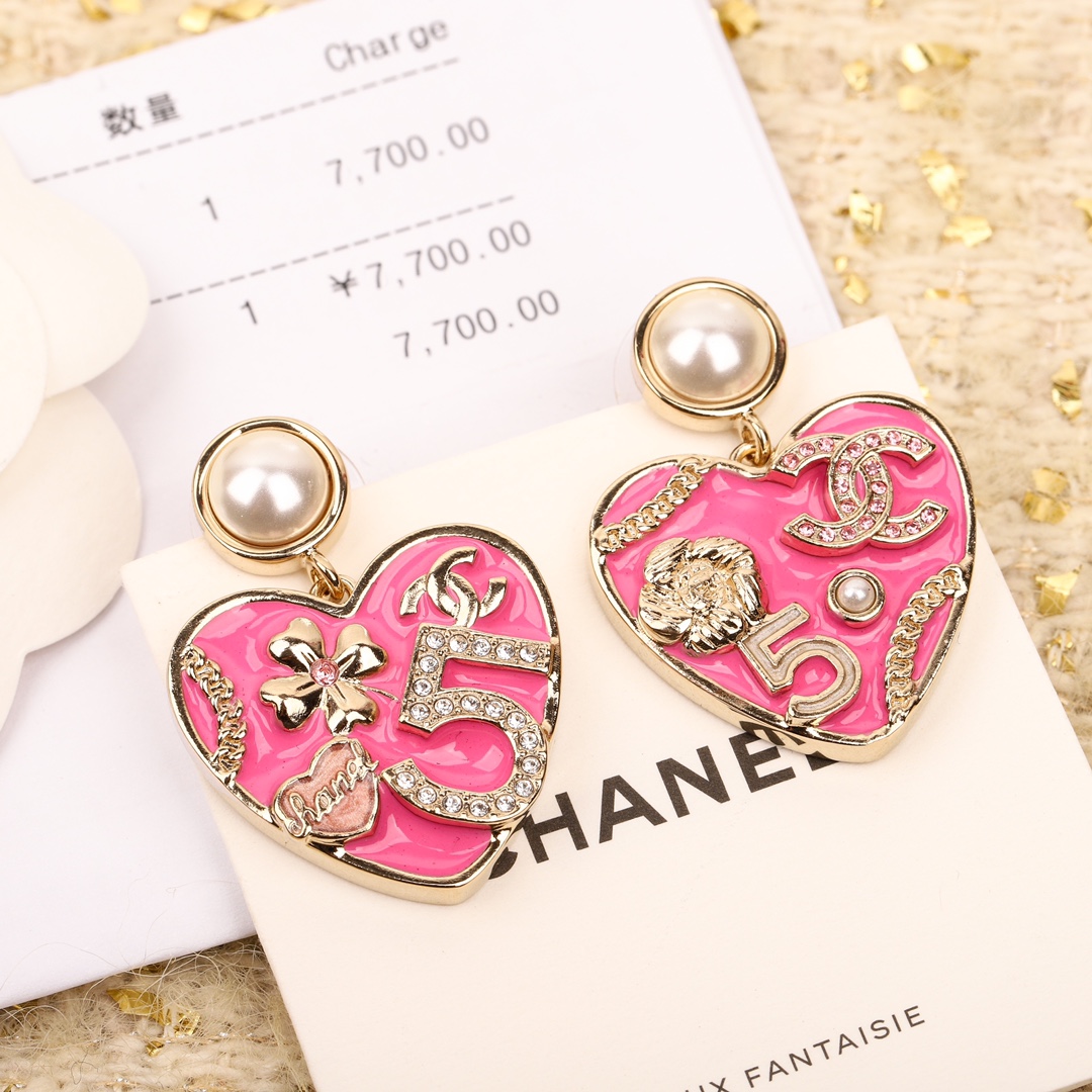 [TOP] CHANEL New Style Heart Earring-2 Colors