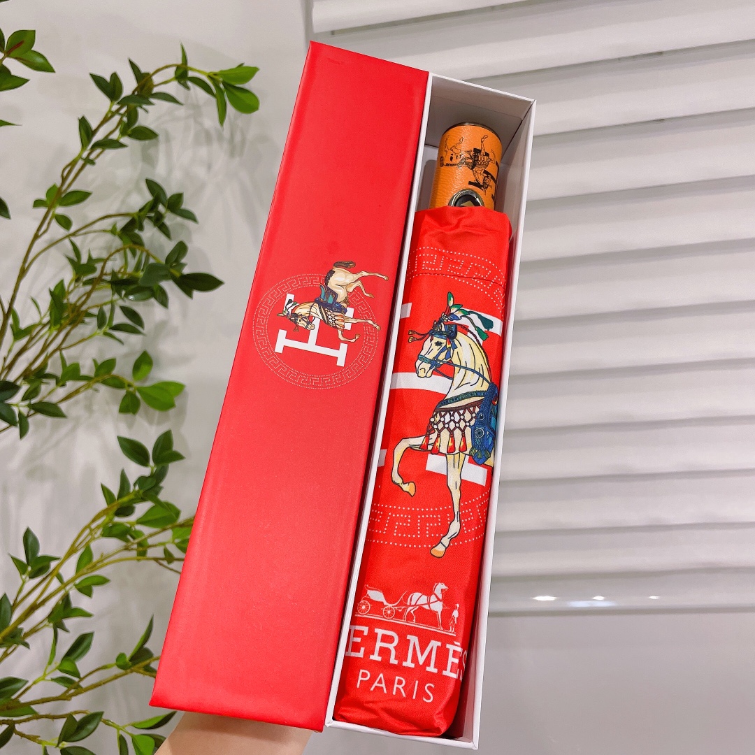 [TOP] HERMES Umbrella-Red
