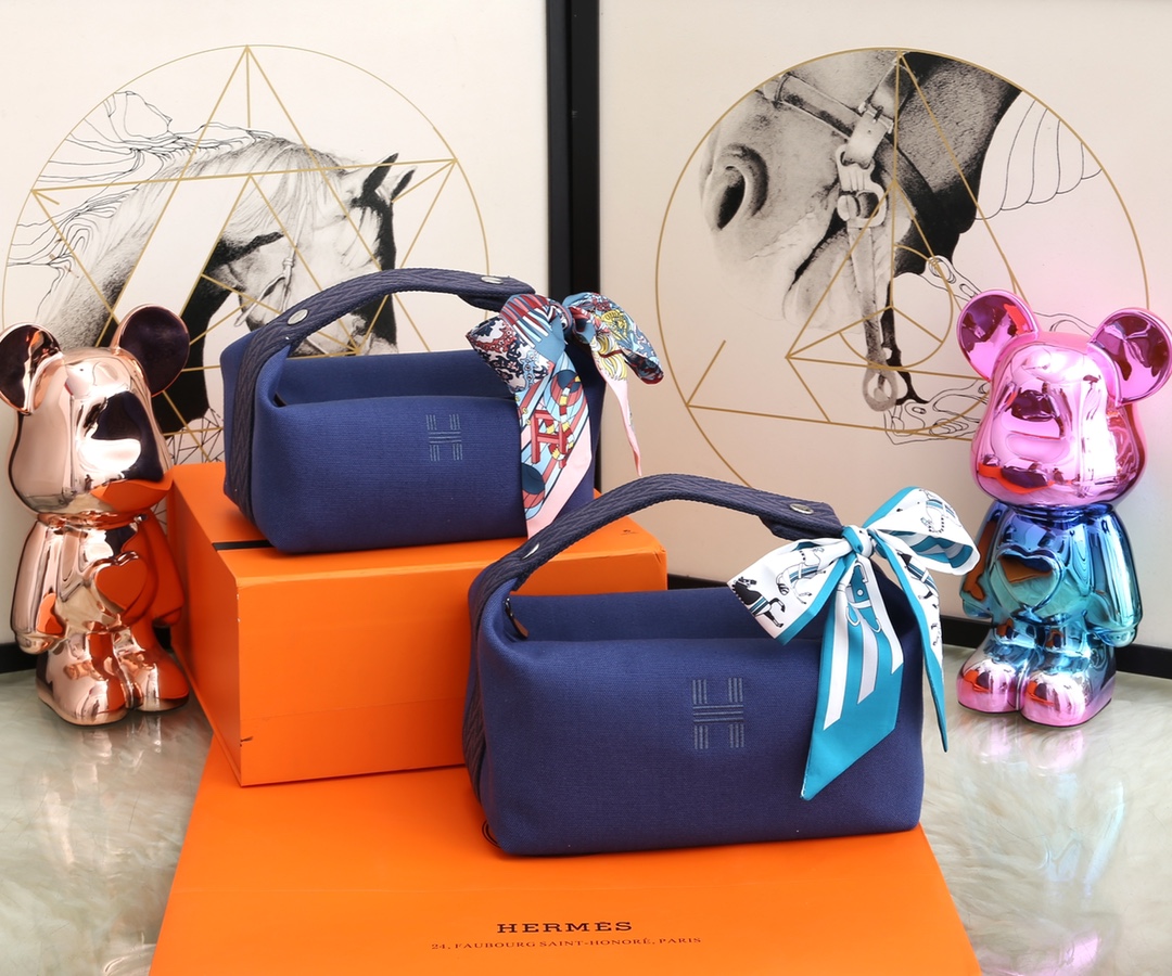 [TOP] HERMES Embroidered H logo Lunch Box Bag Collection