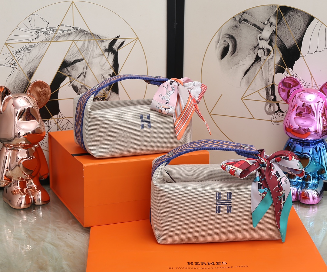 [TOP] HERMES Embroidered H logo Lunch Box Bag Collection