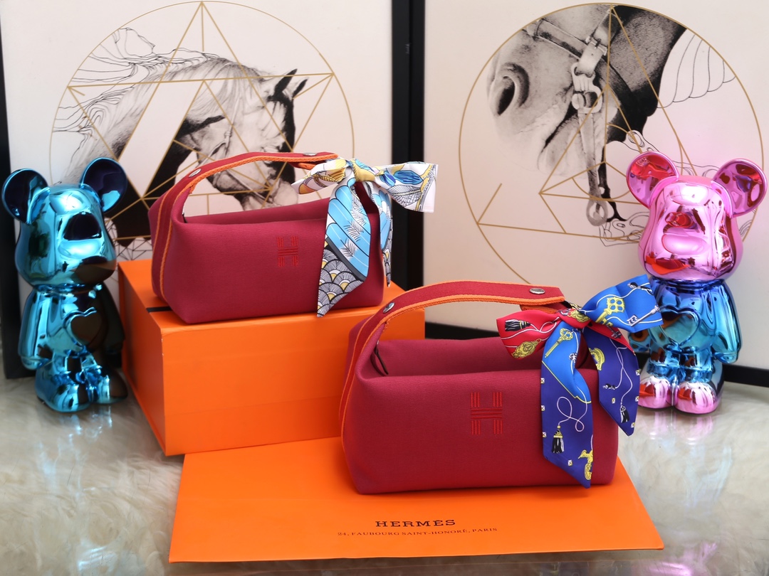 [TOP] HERMES Embroidered H logo Lunch Box Bag Collection