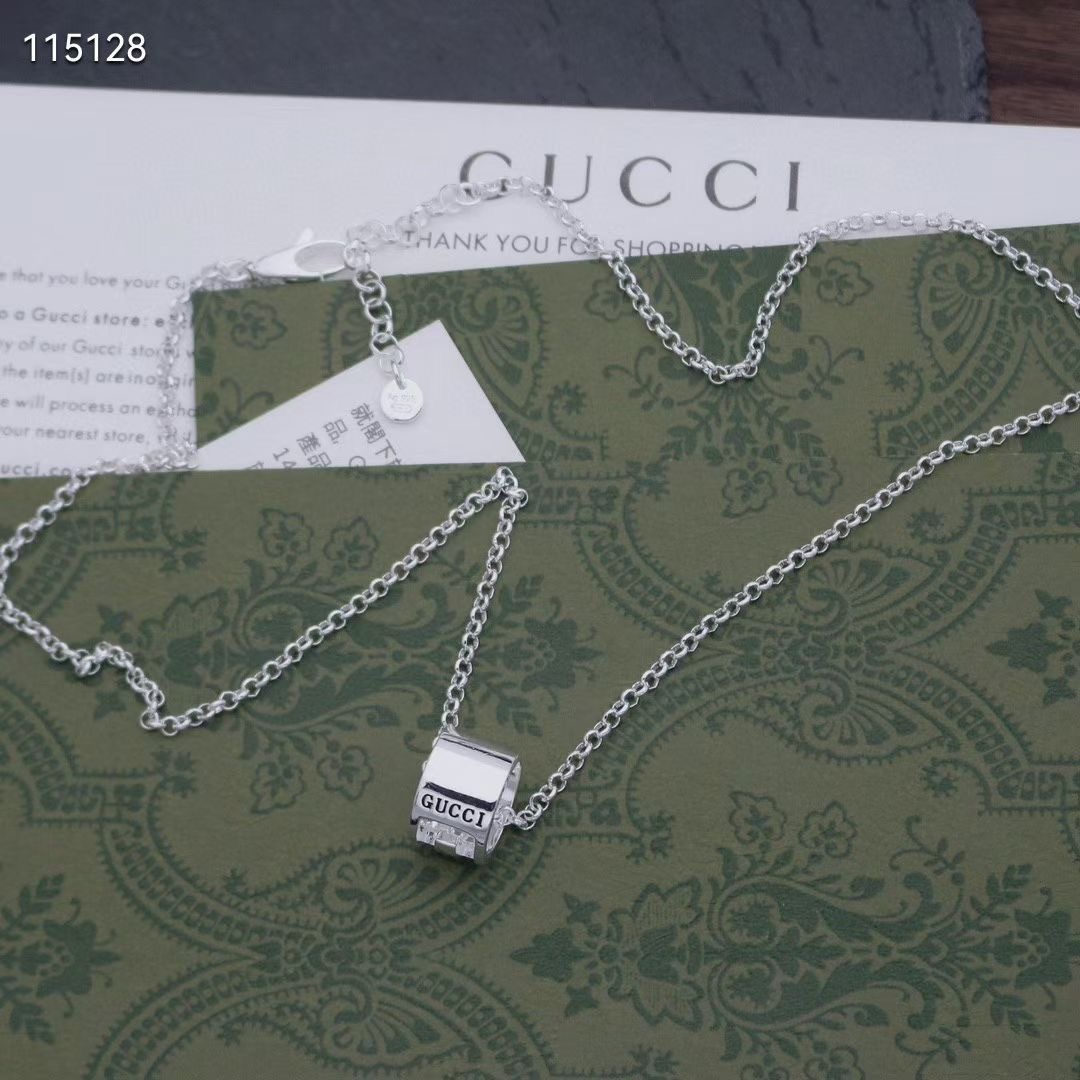 [TOP]GUCCI Classic Hollow Cylinder Pendant Necklace