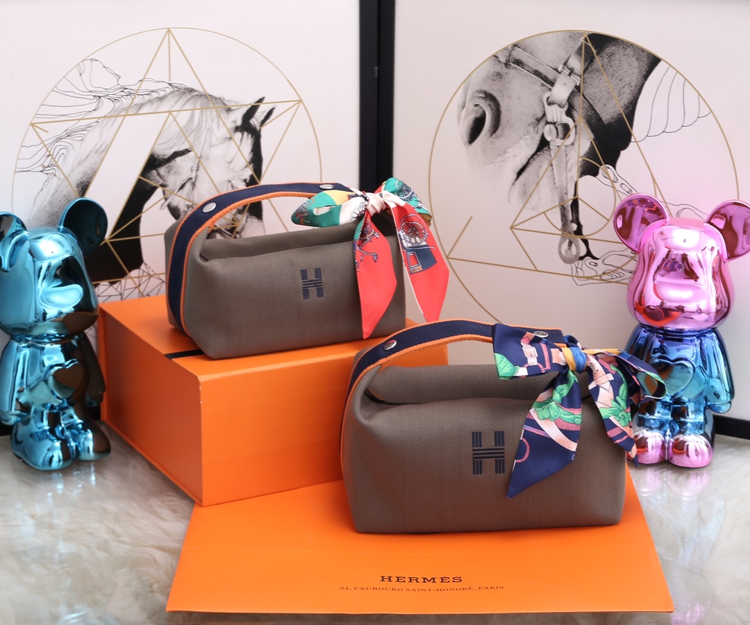 [TOP] HERMES Embroidered H logo Lunch Box Bag Collection