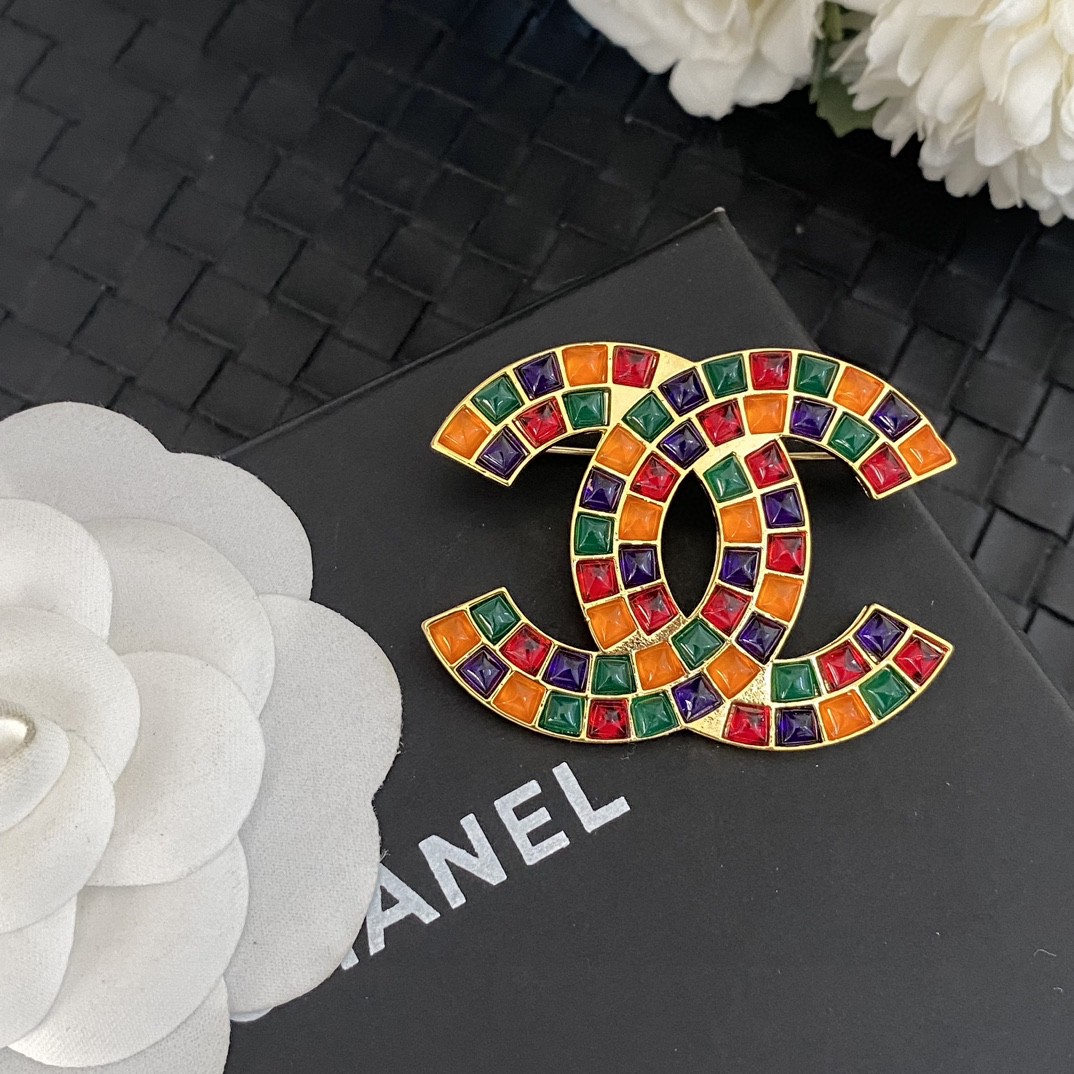 [TOP] CHANEL Vintage Glass Brooch