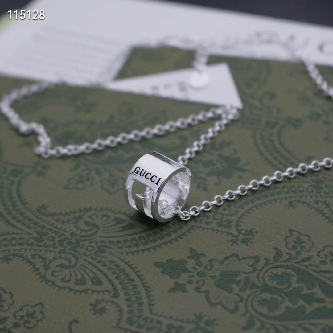 [TOP]GUCCI Classic Hollow Cylinder Pendant Necklace