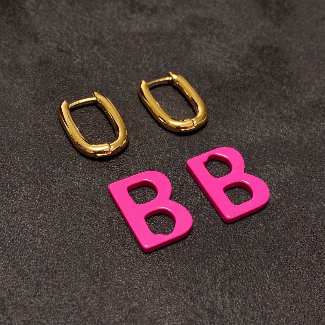 [TOP] BALENCIAGA BB Earring-Rose Red