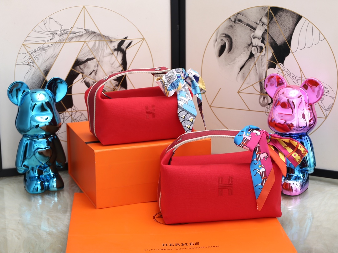 [TOP] HERMES Embroidered H logo Lunch Box Bag Collection