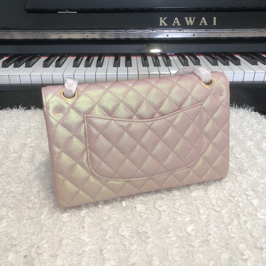 [TOP] CHANEL Classic Flab Bag 25cm - Pearl Pink&GHW