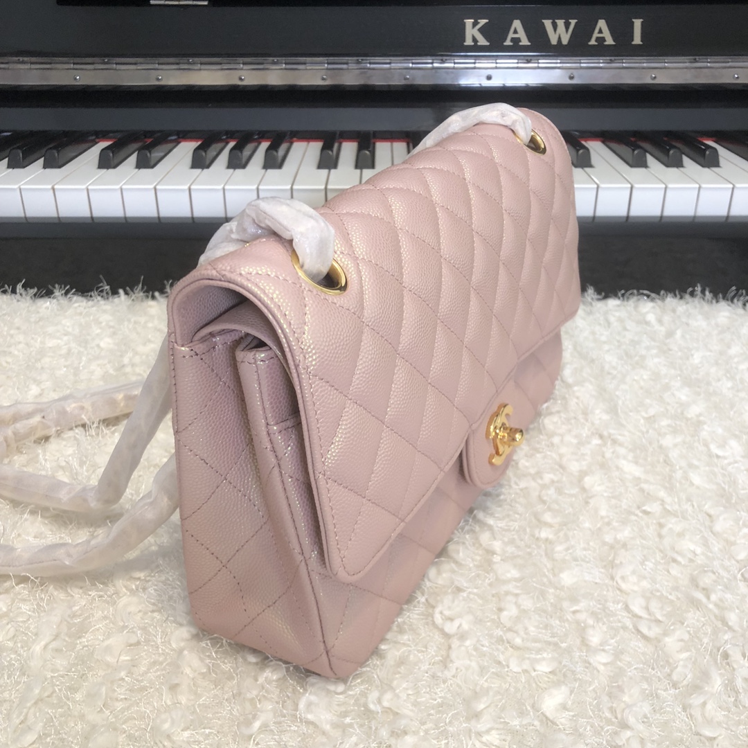 [TOP] CHANEL Classic Flab Bag 25cm - Pearl Pink&GHW