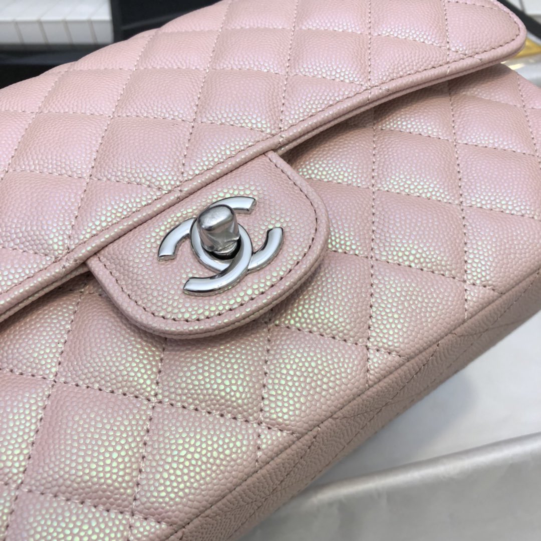 [TOP] CHANEL Classic Flab Bag 25cm - Pearl Pink&SHW