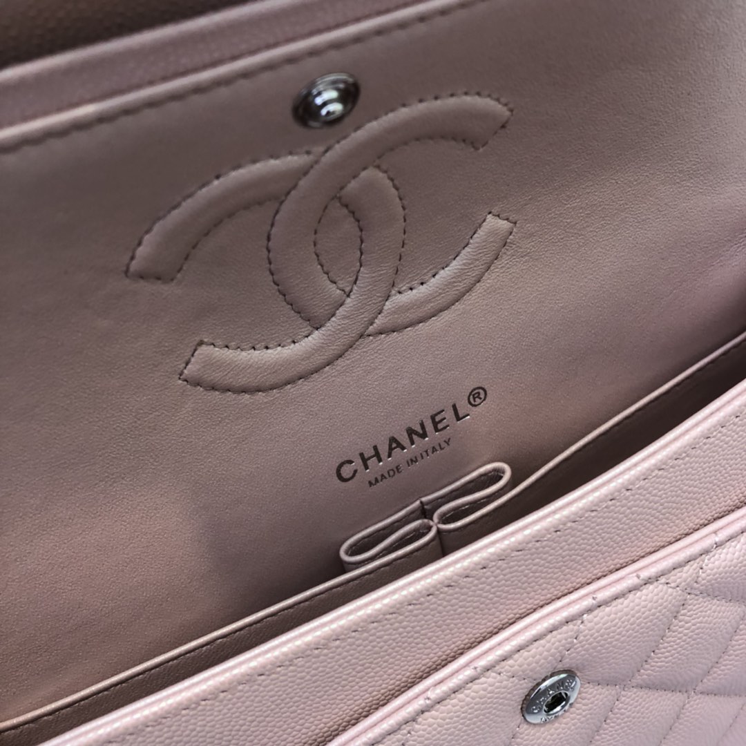 [TOP] CHANEL Classic Flab Bag 25cm - Pearl Pink&SHW
