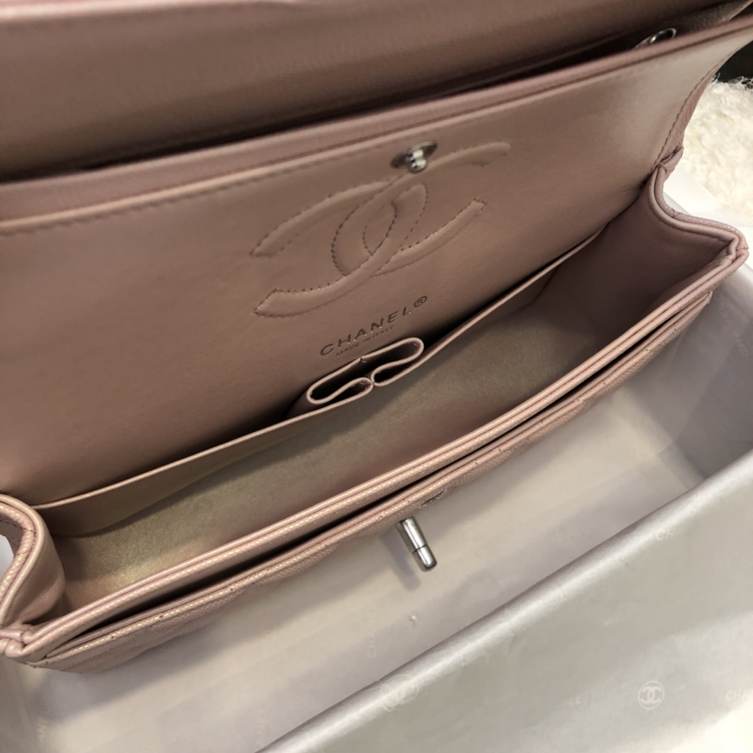 [TOP] CHANEL Classic Flab Bag 25cm - Pearl Pink&SHW