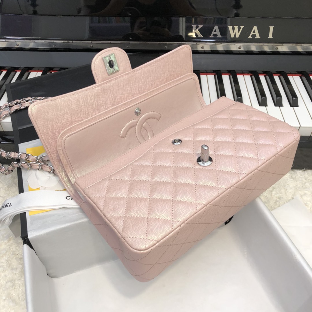 [TOP] CHANEL Classic Flab Bag 25cm - Pearl Pink&SHW