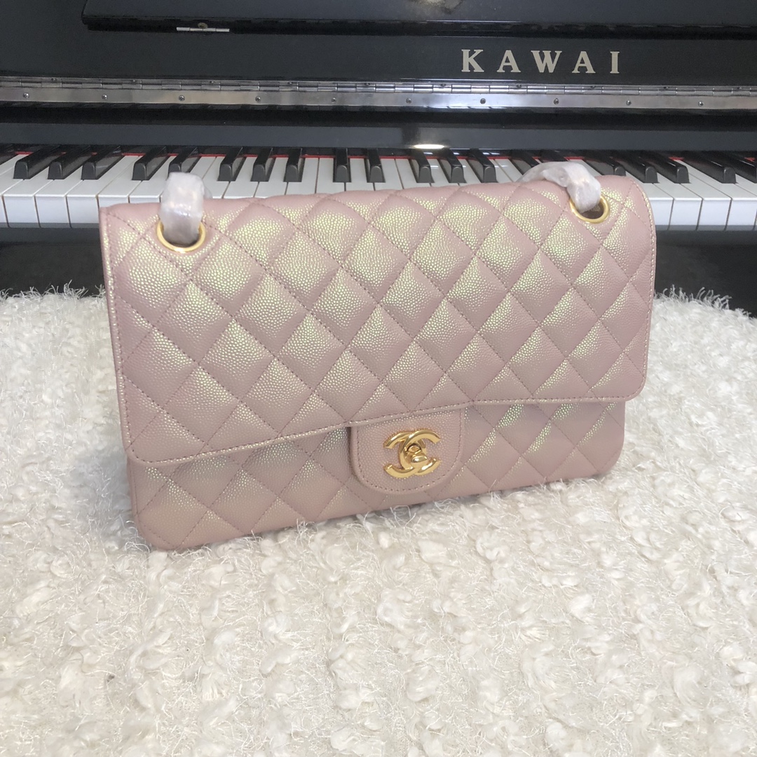 [TOP] CHANEL Classic Flab Bag 25cm - Pearl Pink&GHW