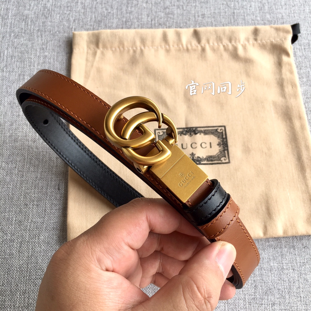 [TOP] GUCCI Double Sided Waistband - 2cm - GHW