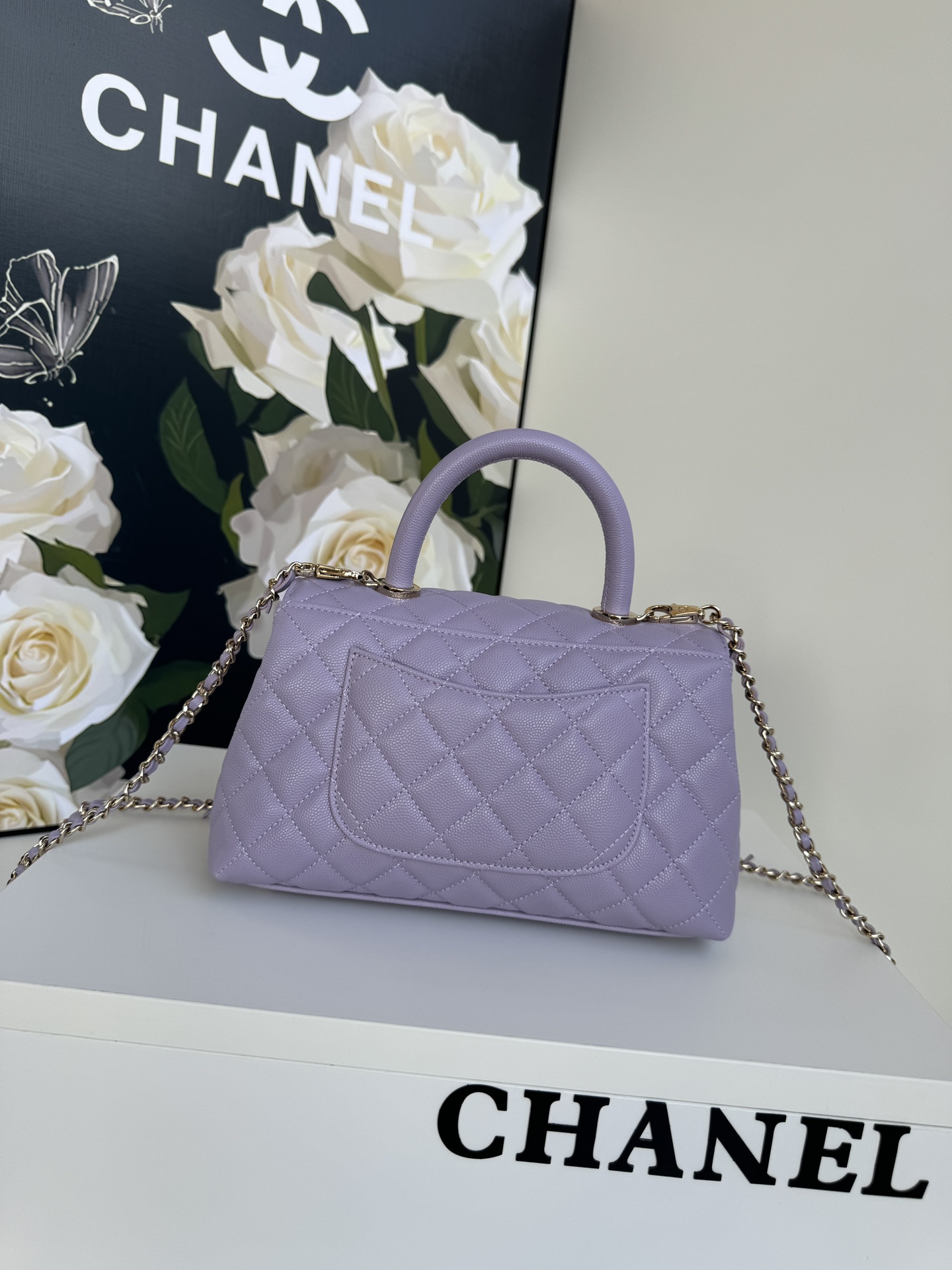 [TOP] Chanel CoCo Handle Bags Cowhide with Lambskin lining 23cm/28cm - Purple&GHW