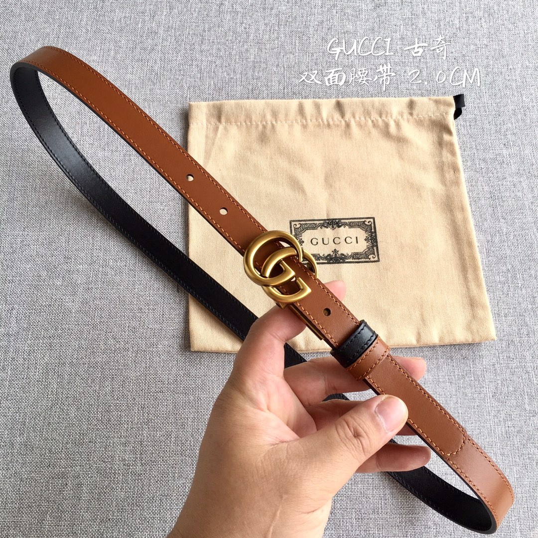 [TOP] GUCCI Double Sided Waistband - 2cm - GHW