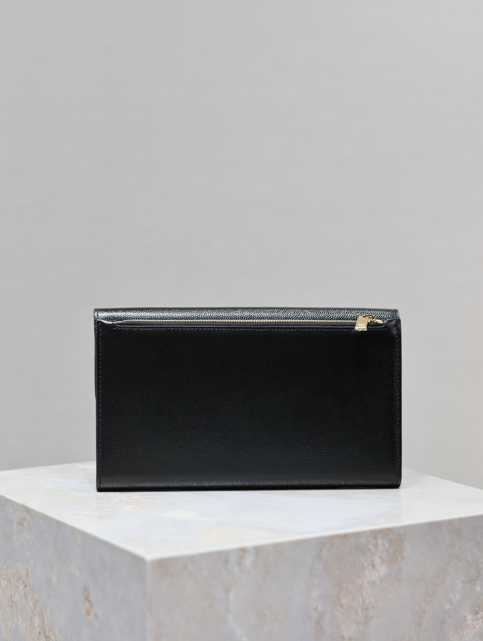 [TOP] Yves Saint Laurent YSL UPTOWN Wallet Cowhide 21.5×12×2.5cm - Black&GHW