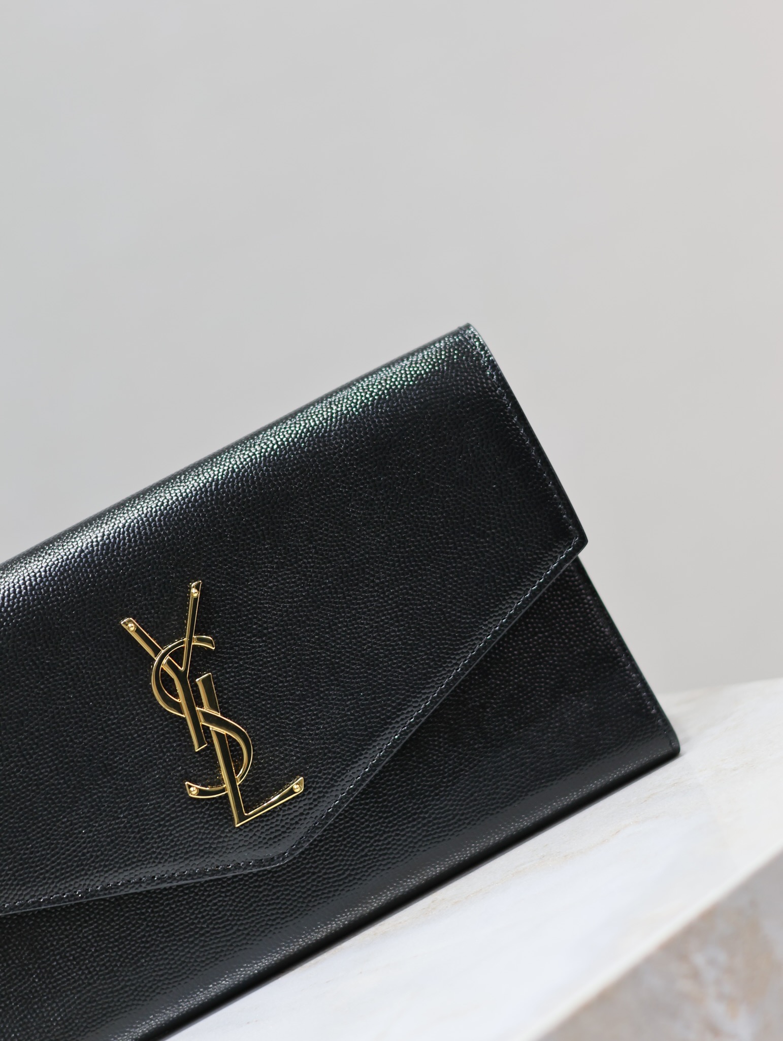 [TOP] Yves Saint Laurent YSL UPTOWN Wallet Cowhide 21.5×12×2.5cm - Black&GHW