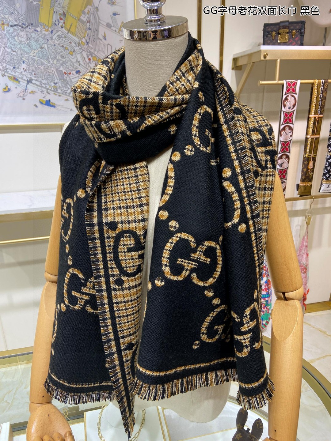[TOP] GUCCI Wool Scarf 47×180 cm-3 Colors