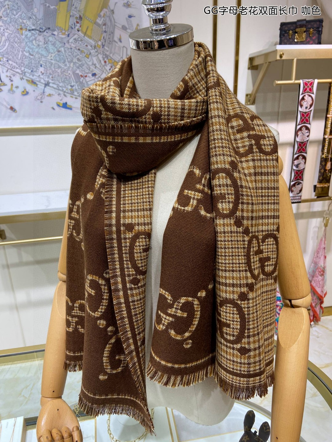 [TOP] GUCCI Wool Scarf 47×180 cm-3 Colors