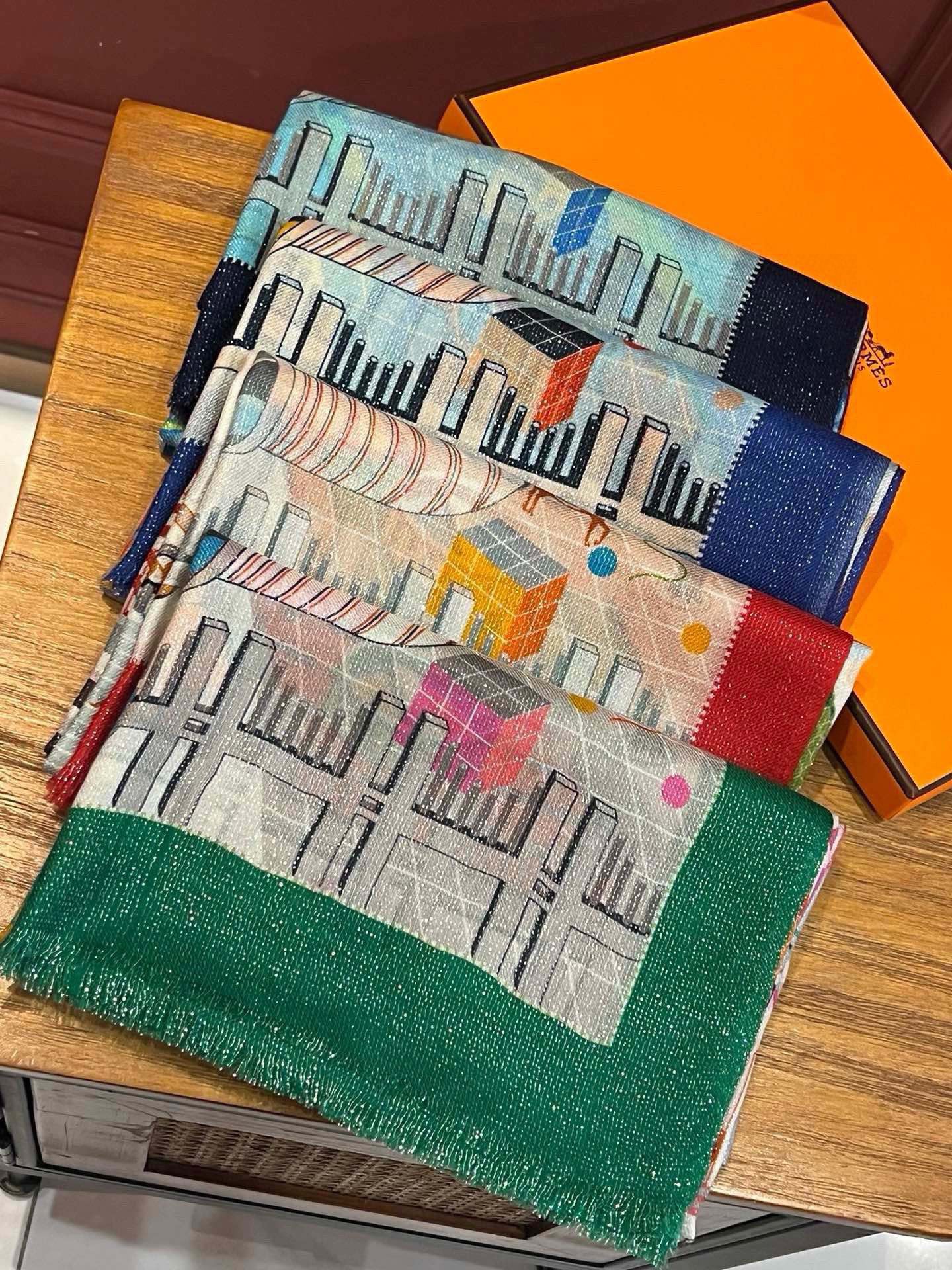 [TOP] HERMES Scarf 110 x 200 cm-4 Colors