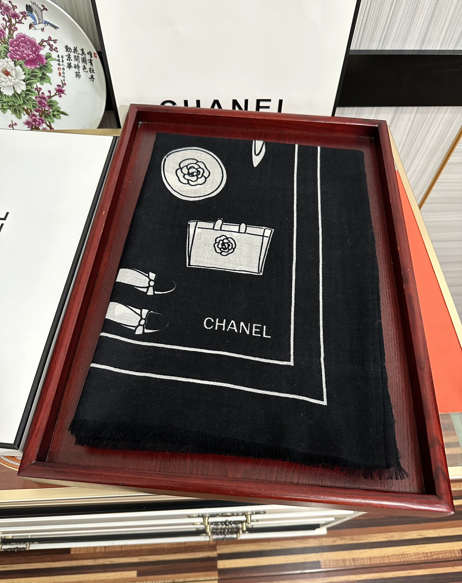 [TOP] CHANEL Cashmere Scarf 100x200cm-2 Colors