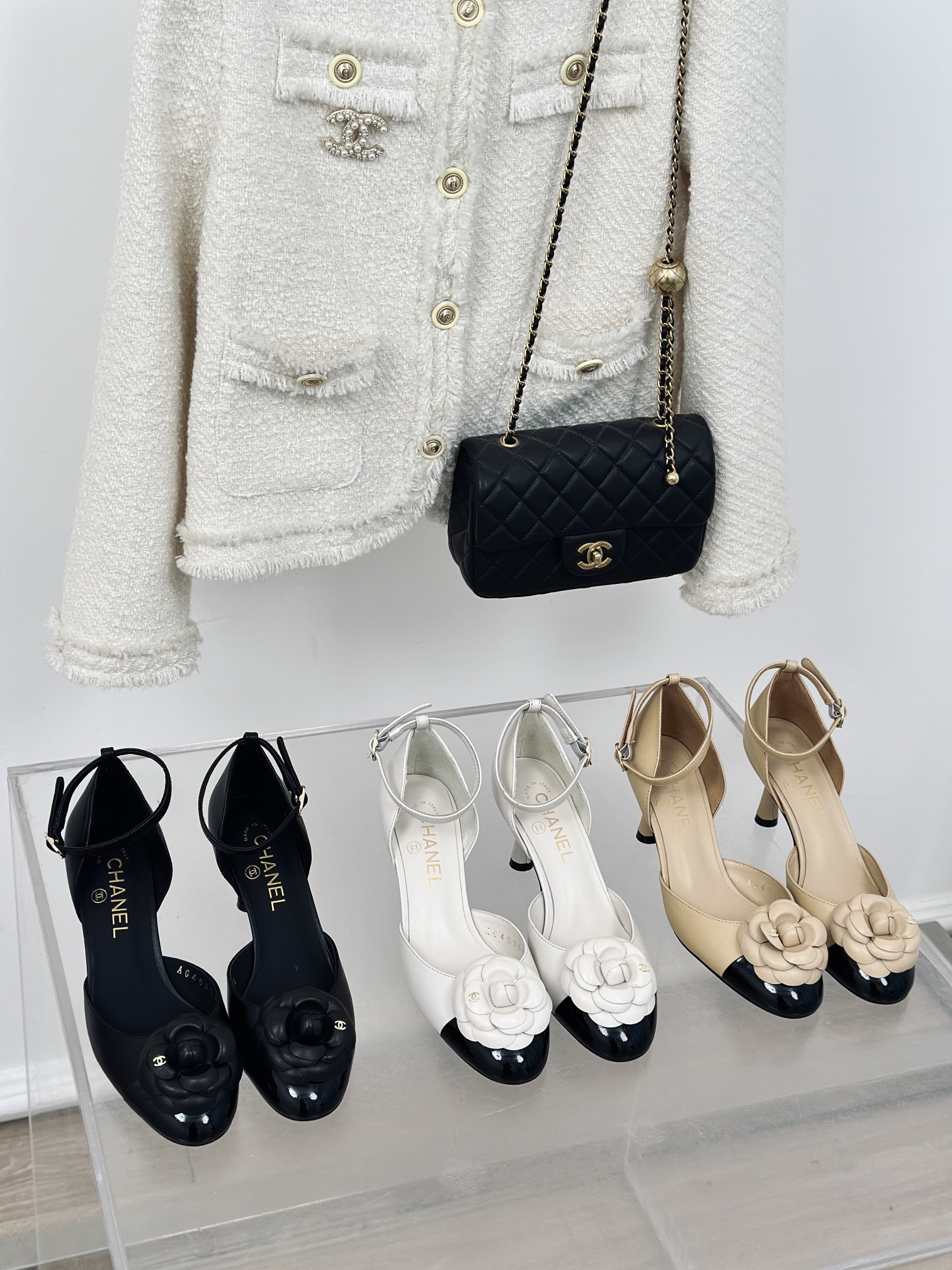 [TOP] CHANEL Camellia Pumps 7cm - 3 Color