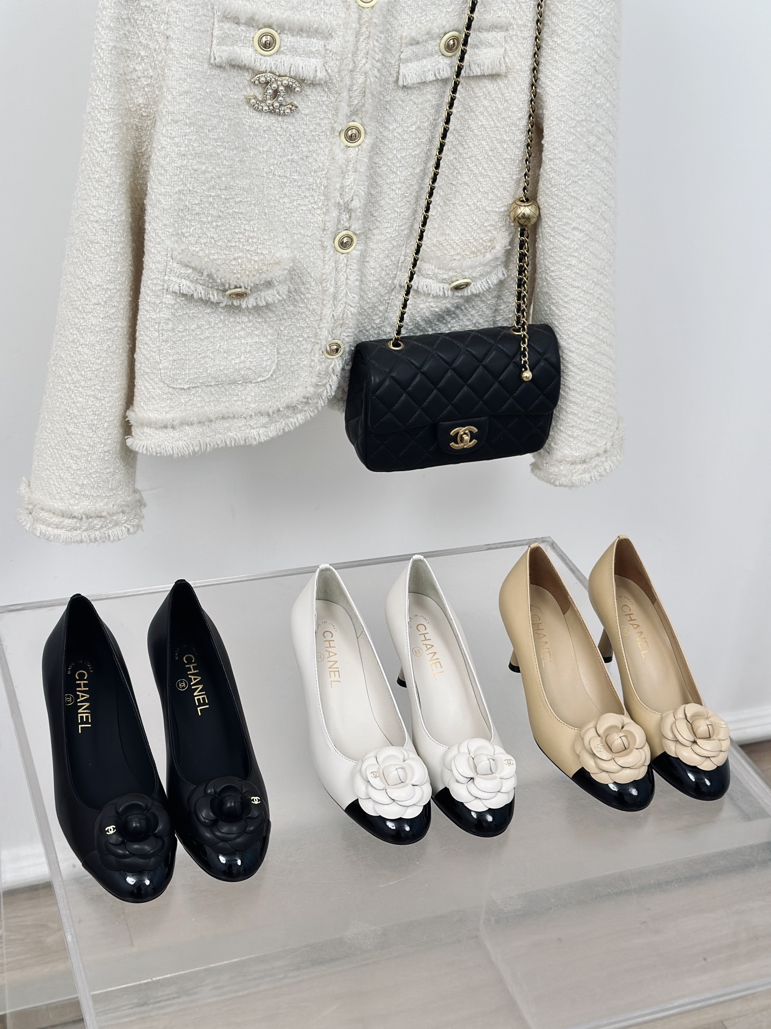 [TOP] CHANEL Camellia Pumps 7cm - 3 Color