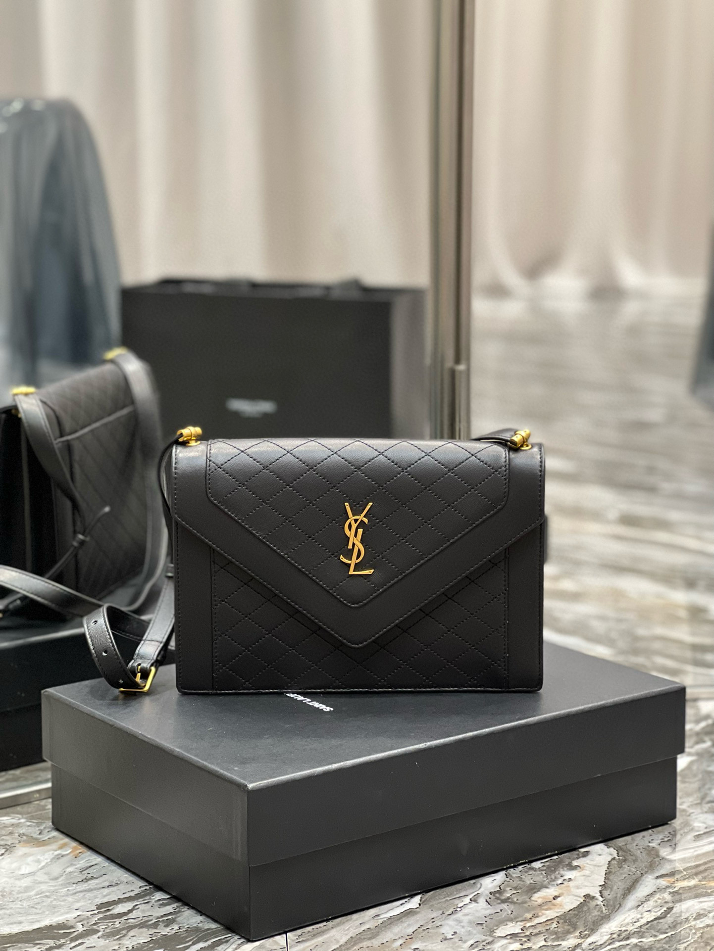 [TOP] Yves Saint Laurent YSL Mini Quilted Envelope Bags - 2 Sizes - 3 Colors