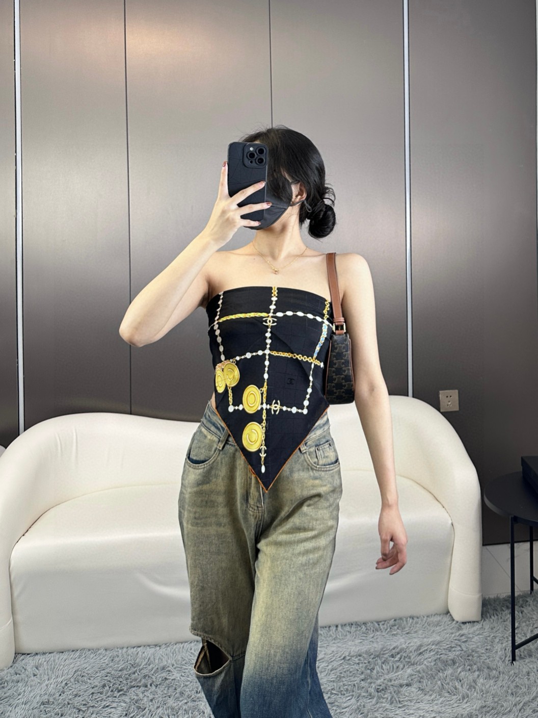 [TOP] CHANEL Silk Scarf 90 x 90 cm-3 Colors