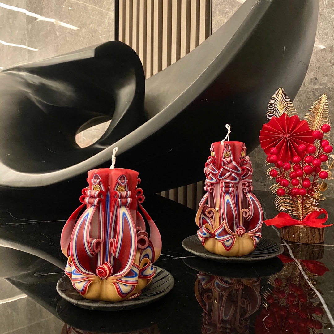 [TOP] Louis Vuitton LV Handmade Carved Candles - 2 Sizes