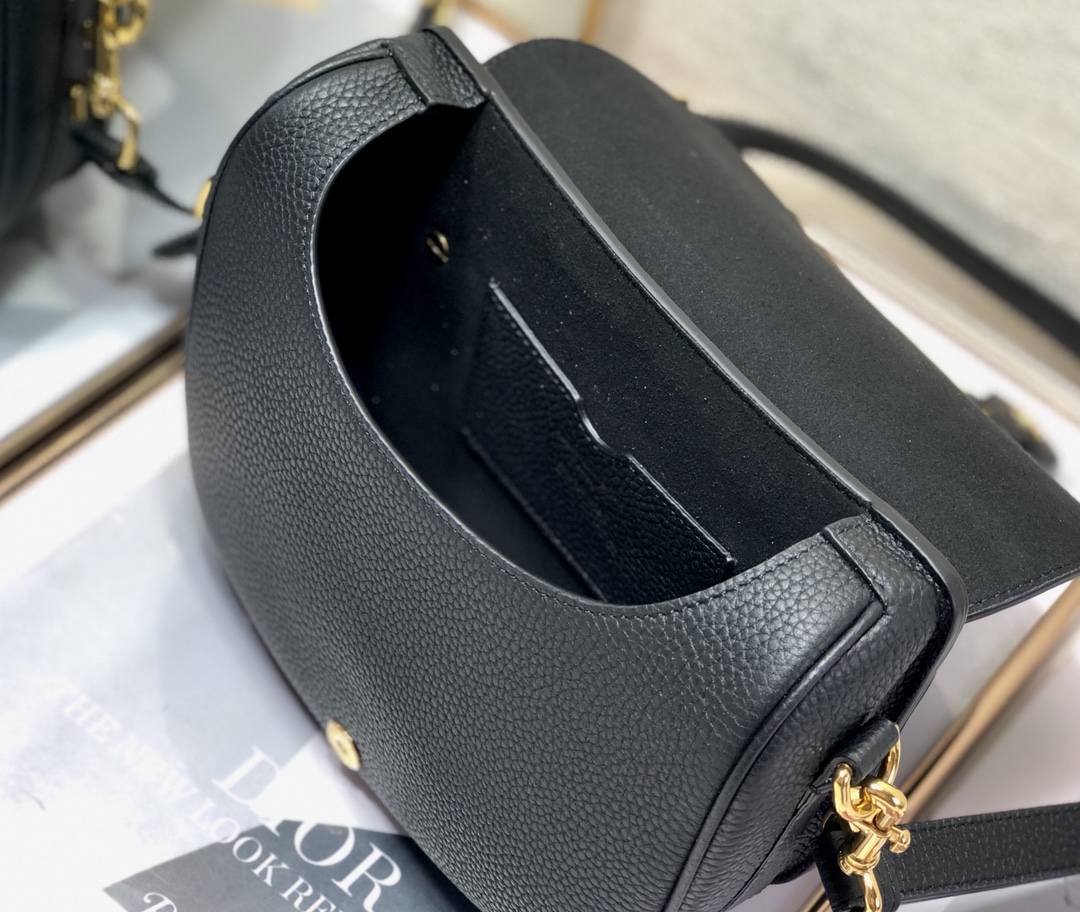 [TOP] Christian Dior Bobby Bag Grainy Leather Medium 22cm - Black