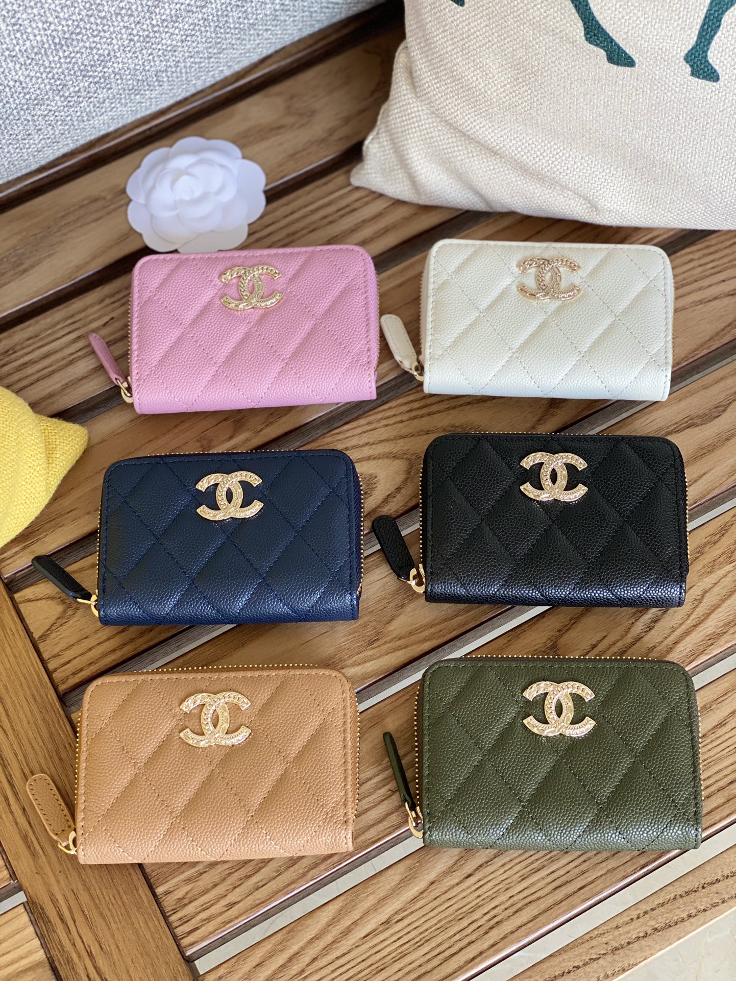 [TOP] CHANEL Caviar Wallets - GHW - 6 Colors