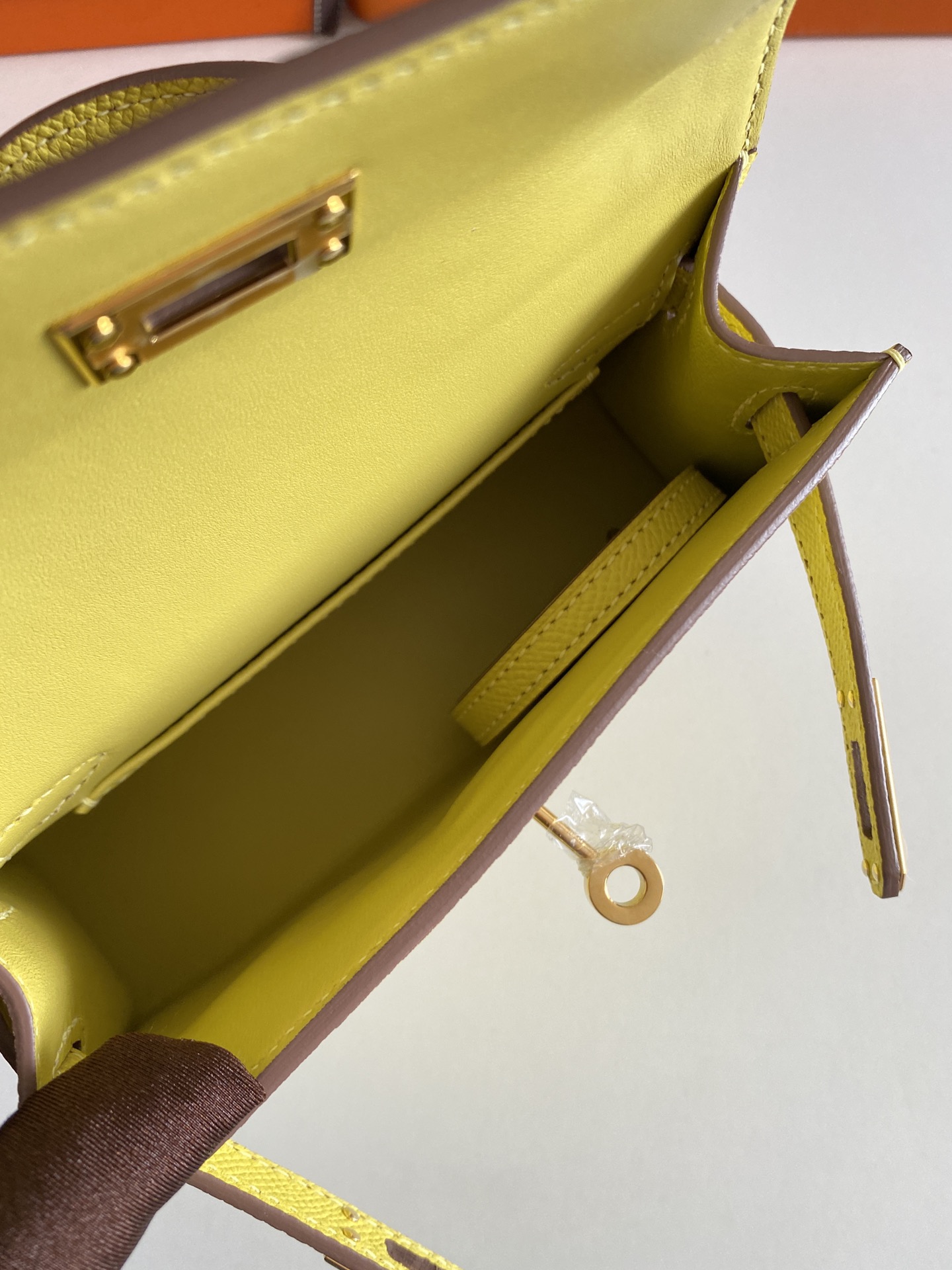 [TOP] HERMES Mini Kelly II Epsom Leather 19cm - Lime & GHW/SHW