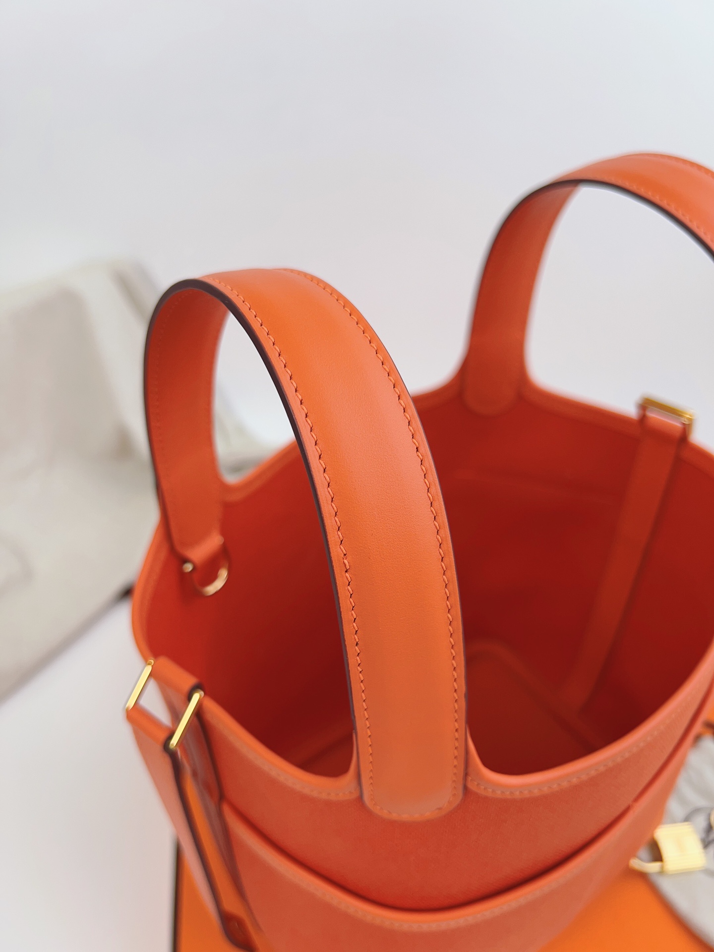 [TOP] HERMES Picotin Cargo Bag Canvas Patchwork With Swift Leather - 18CM - Orange & GHW