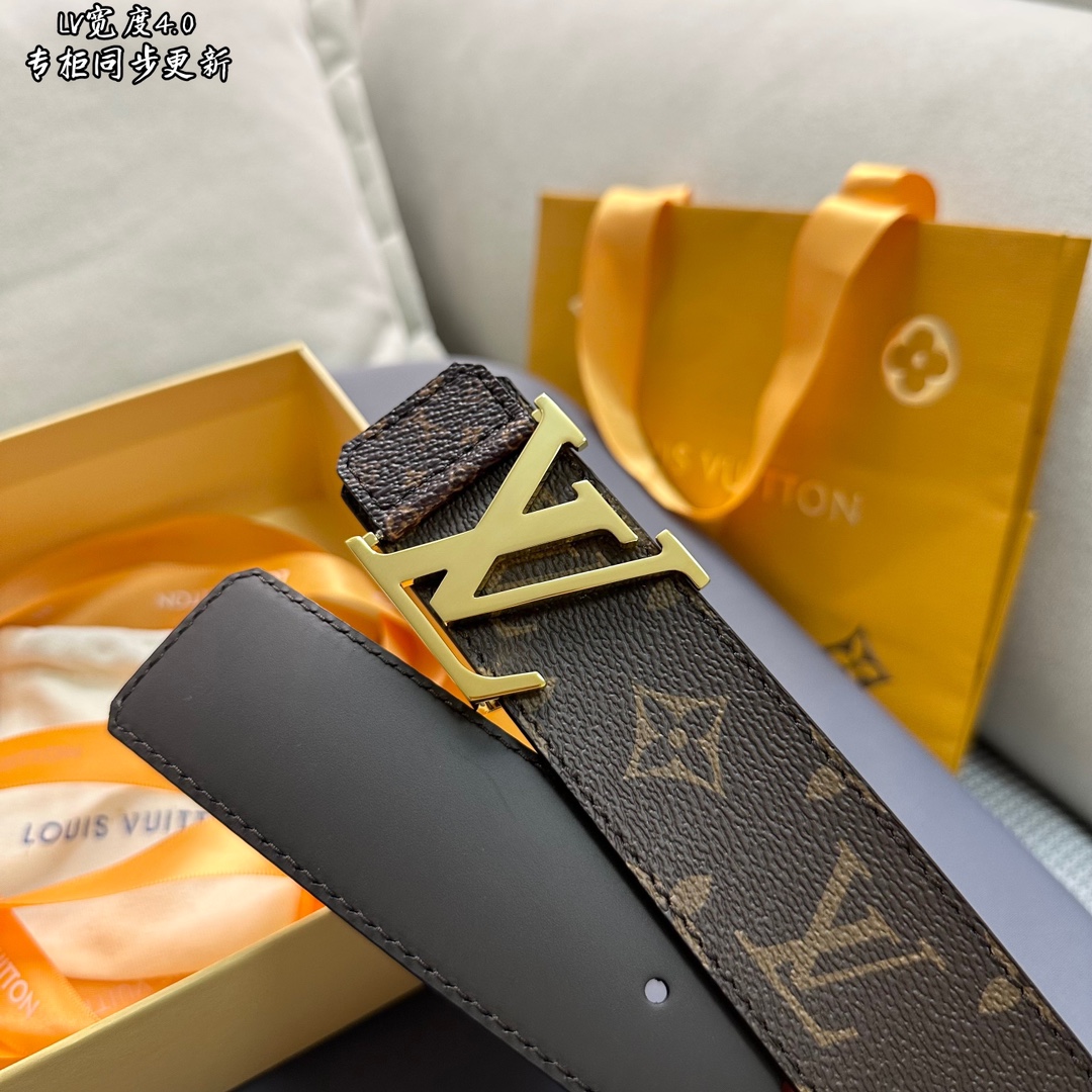 [TOP] Louis Vuitton LV Men's Leather Belts - 4CM