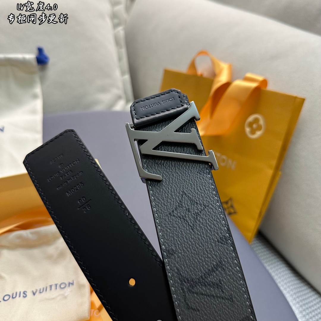 [TOP] Louis Vuitton LV Men's Leather Belts - 4CM