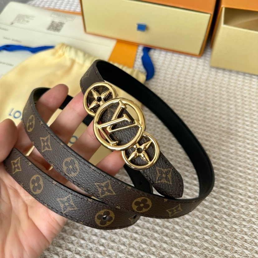 [TOP] Louis Vuitton LV Calfskin Double-sided Belts - 2.0CM - Brown