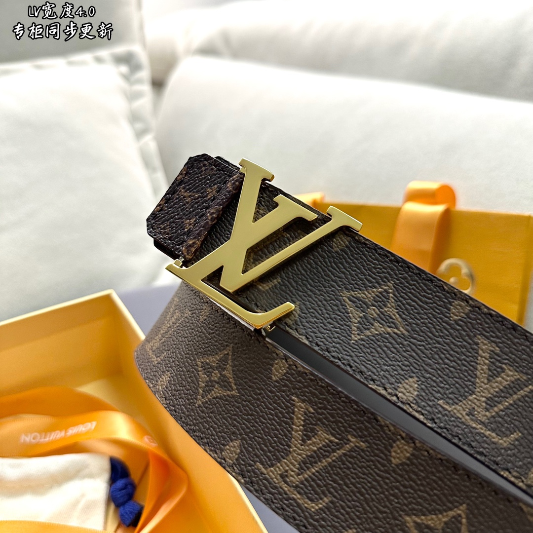 [TOP] Louis Vuitton LV Men's Leather Belts - 4CM