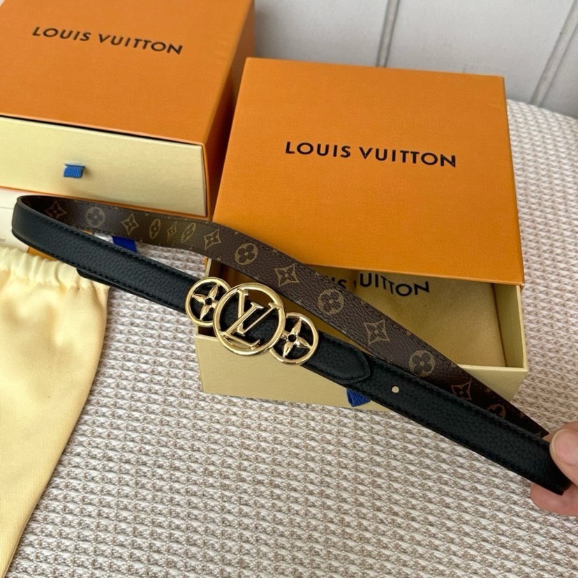 [TOP] Louis Vuitton LV Calfskin Double-sided Belts - 2.0CM - Brown