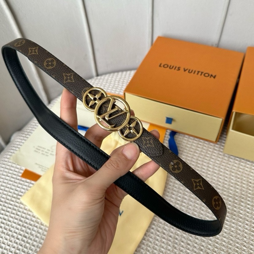 [TOP] Louis Vuitton LV Calfskin Double-sided Belts - 2.0CM - Brown